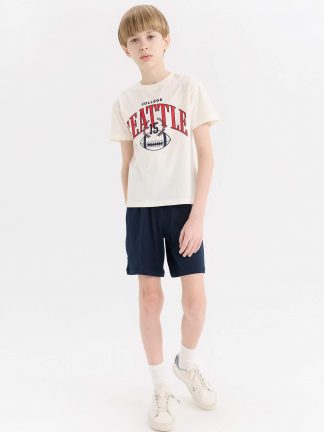 ست لباس راحتی پسرانه بژ دفکتو