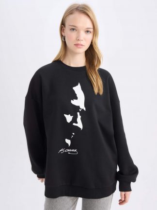 سویشرت زنانه مشکی دفکتو