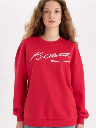 سویشرت زنانه قرمز دفکتو