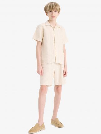 شلوارک پسرانه بژ دفکتو