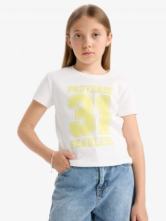 تی شرت دخترانه سفید دفکتو