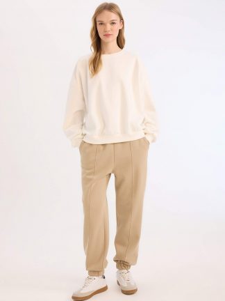 شلوار راحتی زنانه بژ دفکتو