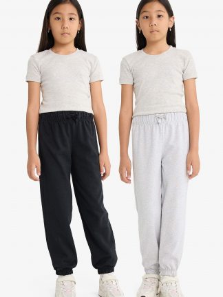 شلوار راحتی دخترانه مشکی دفکتو