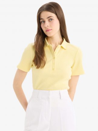 پولوشرت زنانه زرد روشن دفکتو