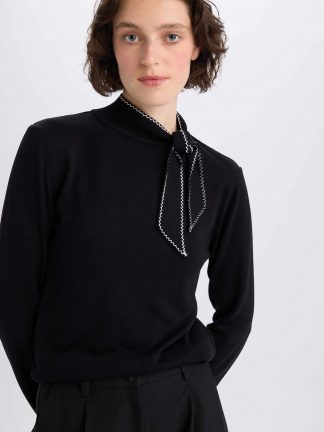 پلیور زنانه مشکی دفکتو