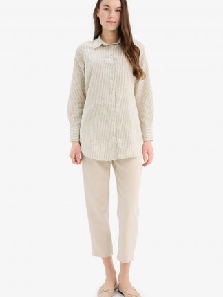 شومیز زنانه خاکی دفکتو