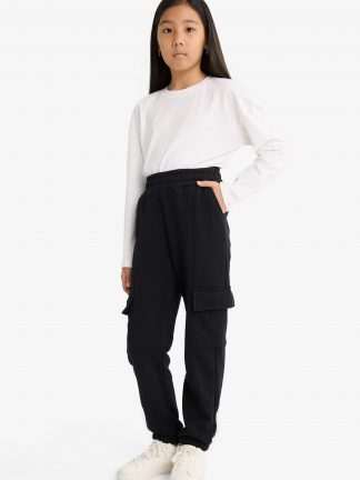 شلوار راحتی دخترانه مشکی دفکتو