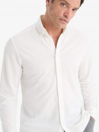 پیراهن آستین بلند مردانه بژ دفکتو