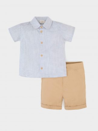 ست لباس نوزادی پسرانه آبی روشن دفکتو