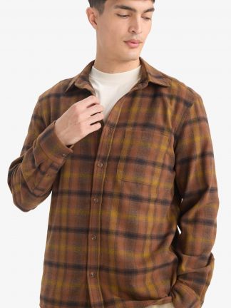 پیراهن مردانه قهوه ای دفکتو