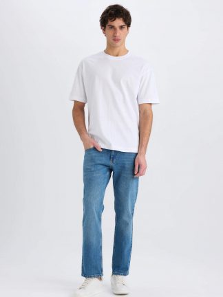 شلوار جین راسته مردانه نعنایی (فرعی) (مادر:آبی) دفکتو