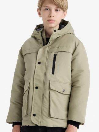 کاپشن پسرانه خاکی روشن دفکتو