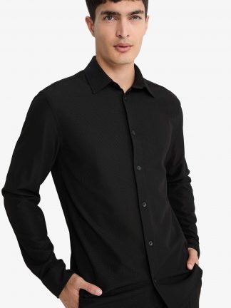 پیراهن آستین بلند مردانه مشکی دفکتو