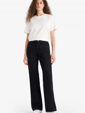 شلوار جین وایدلگ زنانه مشکی دفکتو