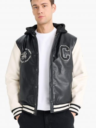 کاپشن مردانه مشکی دفکتو