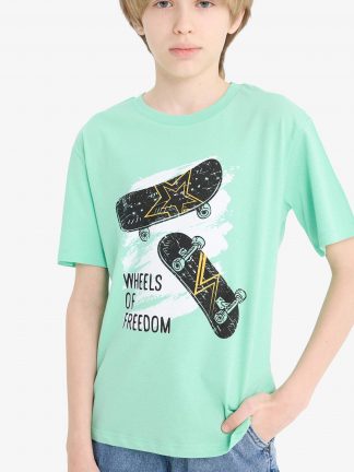 تی شرت پسرانه نعنایی دفکتو