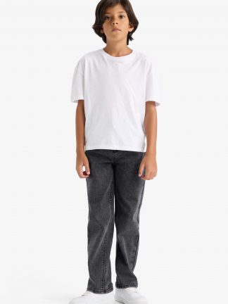 شلوار جین پسرانه خاکستری تیره دفکتو