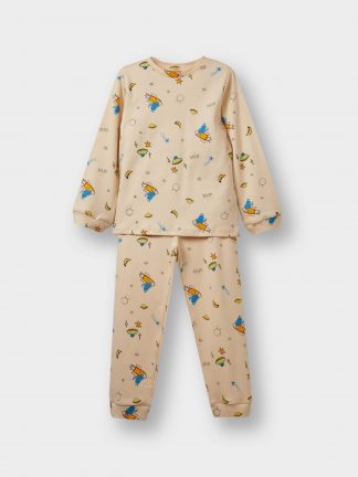 ست لباس نوزاد پسر بژ دفکتو