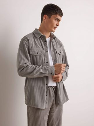 پیراهن مردانه خاکستری روشن دفکتو