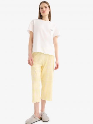 لباس راحتی زنانه زرد دفکتو