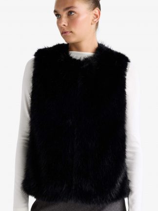 جلیقه بافت زنانه مشکی دفکتو