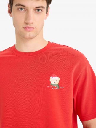 تی شرت مردانه قرمز دفکتو