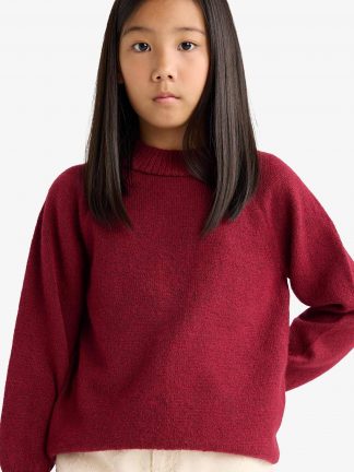 پلیور دخترانه زرشکی دفکتو