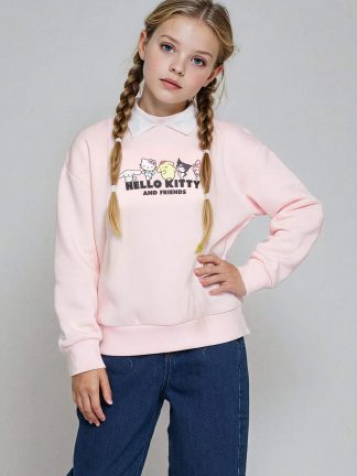 سویشرت دخترانه صورتی روشن دفکتو