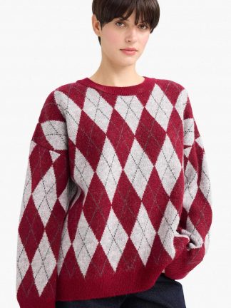 پلیور زنانه زرشکی دفکتو