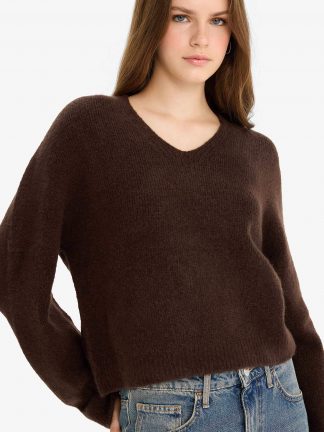 پلیور زنانه قهوه ای دفکتو