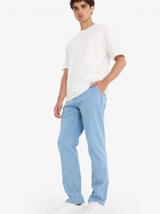 شلوار جین راسته مردانه آبی روشن دفکتو