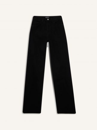 شلوار جین وایدلگ زنانه مشکی دفکتو