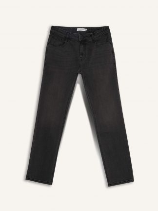 شلوار جین راسته مردانه خاکستری تیره دفکتو