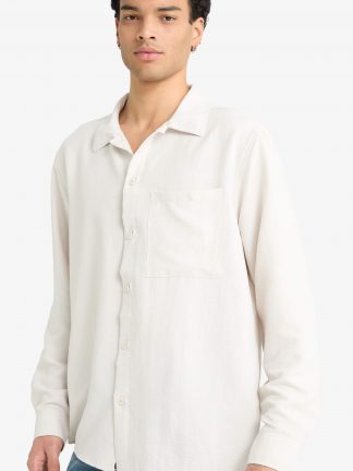 پیراهن آستین بلند مردانه بژ دفکتو