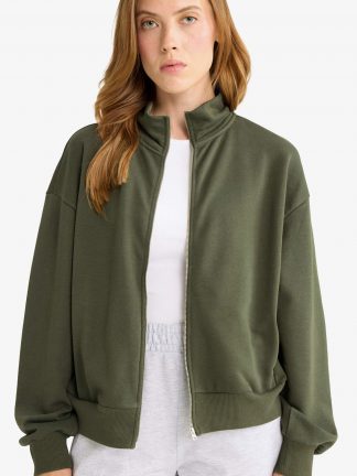 سویشرت زنانه خاکی تیره دفکتو