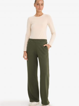 شلوار راحتی زنانه خاکی تیره دفکتو