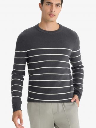 پلیور مردانه خاکستری تیره دفکتو