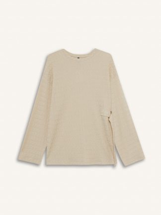 تی‌شرت آستین بلند زنانه بژ دفکتو