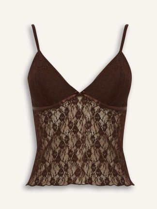 تاپ زنانه قهوه ای دفکتو