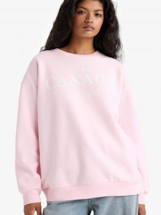 سویشرت زنانه صورتی روشن دفکتو