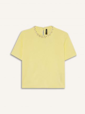 تیشرت زنانه زرد روشن دفکتو