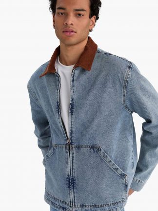 کت جین مردانه آبی روشن دفکتو