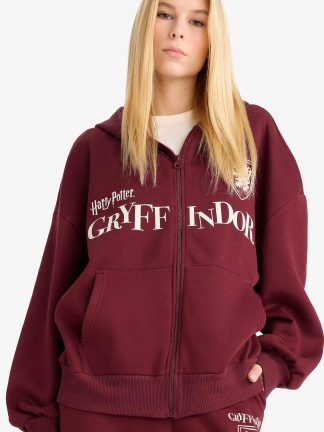 هودی زنانه زرشکی دفکتو