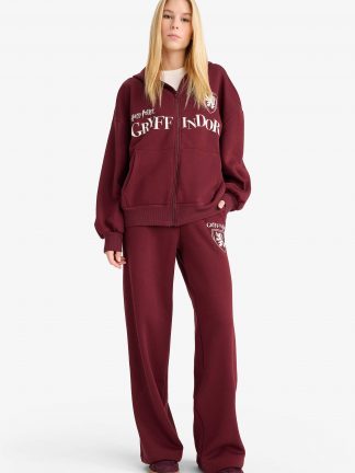 شلوار راحتی زنانه زرشکی دفکتو