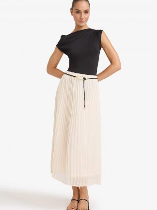 دامن میدی زنانه بژ دفکتو