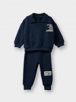 ست لباس نوزاد پسر سرمه ای دفکتو