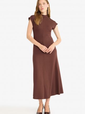 پیراهن زنانه قهوه ای دفکتو