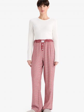 شلوار راحتی زنانه زرشکی دفکتو