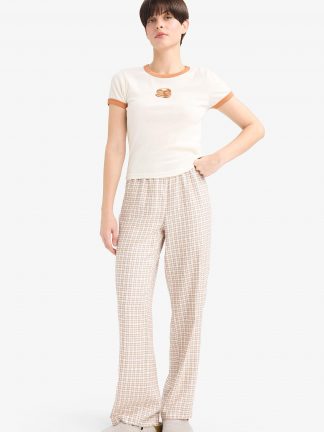 شلوار راحتی زنانه بژ دفکتو