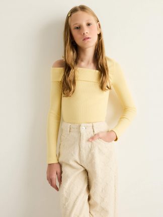 تی شرت دخترانه زرد دفکتو